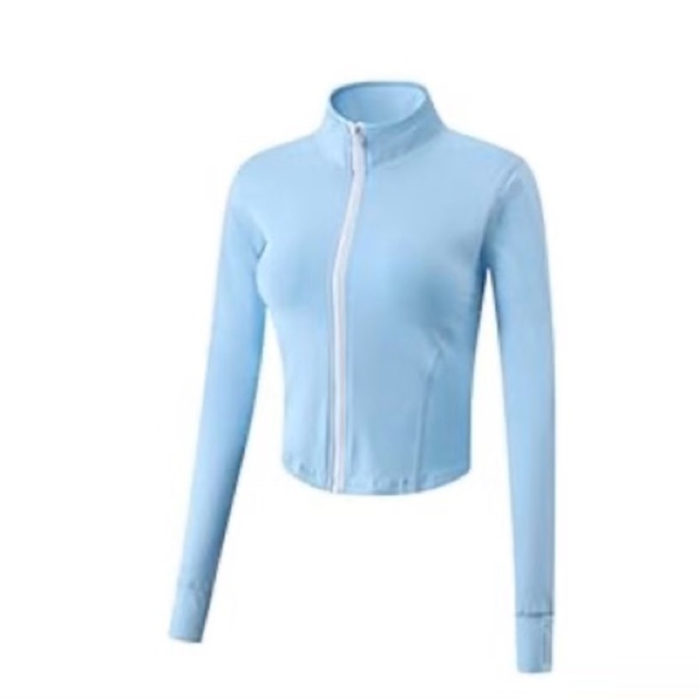 Light Blue Women's Zip-Front Athletic Jacket